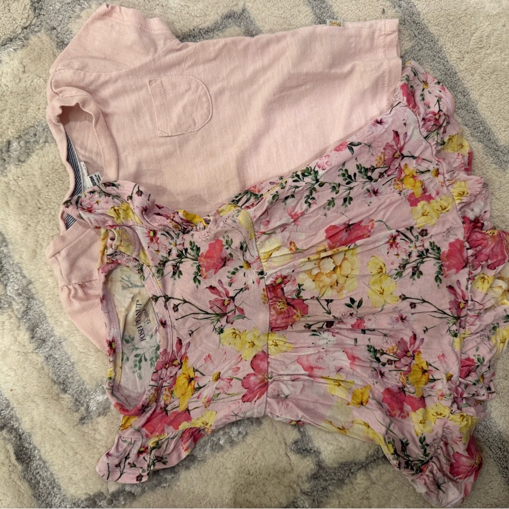 Posh Peanut Floral dress and Sammy + Nat Solid Pink Tops